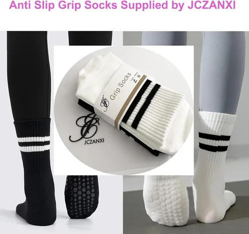 Miniatura 2 de JCZANXI Calcetines de yoga con empuñaduras para mujer, calcetines de agarre antideslizante para yoga, pilates, barra, baile, ballet, entrenamientos