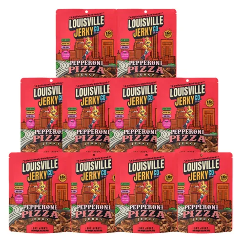 Miniatura 7 de Louisville Vegan Jerky – Carne vegana y vegetariana de pizza con pepperoni - Carne seca que hace agua la boca - Aperitivos veganos sin gluten