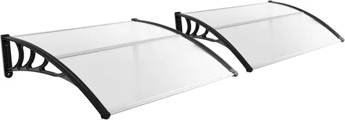 Miniatura 13 de Tangkula 2 Pack 30" x 39" Window Awning, Modern Polycarbonate Overhead Door Awning with Hollow Sheet for Rain Snow Sunlight Protection, UPF 50+