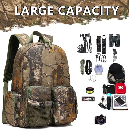 Miniatura 5 de TIANHAOPUJU - Mochila táctica de camuflaje para adolescentes y hombres, PVC resistente al agua para caza al aire libre, senderismo, pesca, viajes