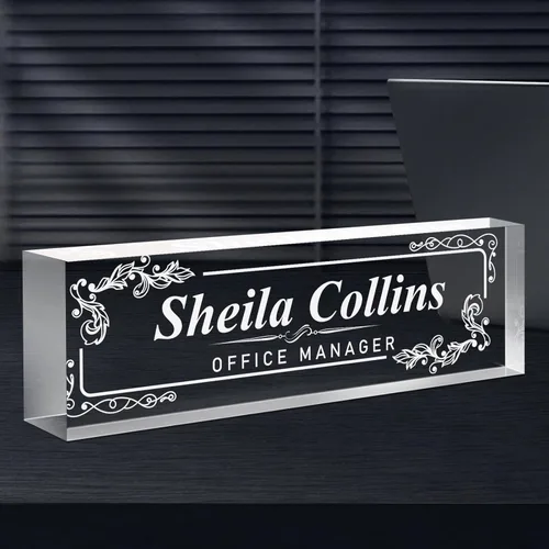 Miniatura 9 de Placa de nombre de escritorio personalizada con foto, placa de nombre personalizada para escritorio, decoración de oficina para mujeres y hombres