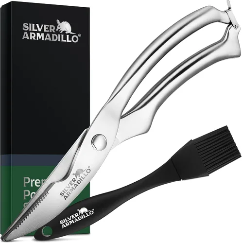 Miniatura 6 de Tijeras para aves de corral resistentes, tijeras profesionales de cocina de acero inoxidable para pollo, carne y hueso, tijeras de alimentos
