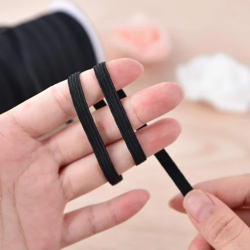 Miniatura 3 de Coopay Bandas elásticas planas de 45 yardas de largo, 1/2 pulgada de ancho, cuerda elástica plana para coser proyectos de bricolaje, artes y Negro