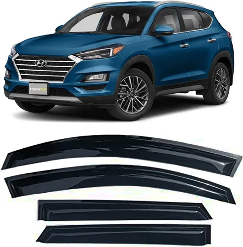 Viseras adhesivas para ventana, protectores de lluvia para Hyundai Tucson 2016-2021, deflectores de sol y viento, protector de ventilación de