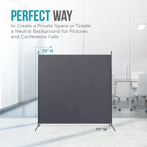 Miniatura 3 de Steel-AID - Divisor de privacidad de un solo panel – Pantalla de privacidad plegable para oficina, aula, dormitorio, habitación de los niños