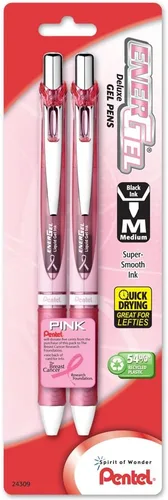 Miniatura 8 de Pentel EnerGel RTX - Bolígrafo de gel líquido retráctil, (1.0mm), línea gruesa, punta de metal, tinta verde, paquete de 2 unidades (BL80BP2D)