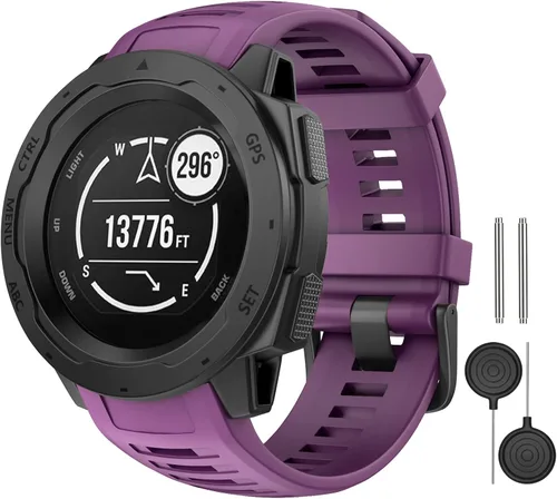 Miniatura 9 de Compatible con Garmin Instinct Band, correa de repuesto de silicona suave para Garmin Instinct 2/Solar/Tactical