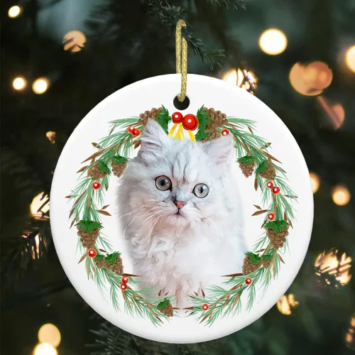 Miniatura 21 de Colgante de perro esquimal americano de 3 pulgadas para decoración de árbol de Navidad, bonito adorno de día festivo para cachorros, regalos