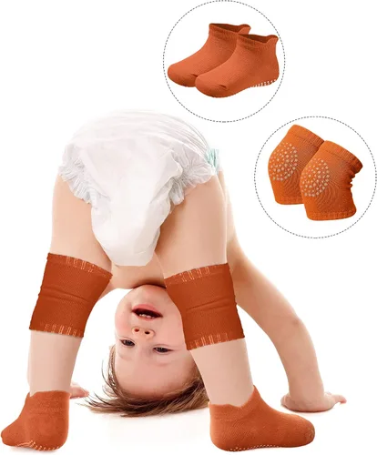 Miniatura 5 de 10 Pairs Baby Crawling Anti Slip Knee Pads and Anti Slip Baby Socks Set Unisex Toddler Knee Protectors Non Slip Ankle Socks