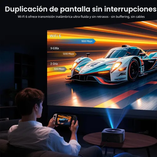 Miniatura 8 de Proyector inteligente Google TV con licencia oficial 1500 ANSI, HAPPRUN 4K Full HD Home Theater con enfoque automático, sonido Dolby, Wi-Fi
