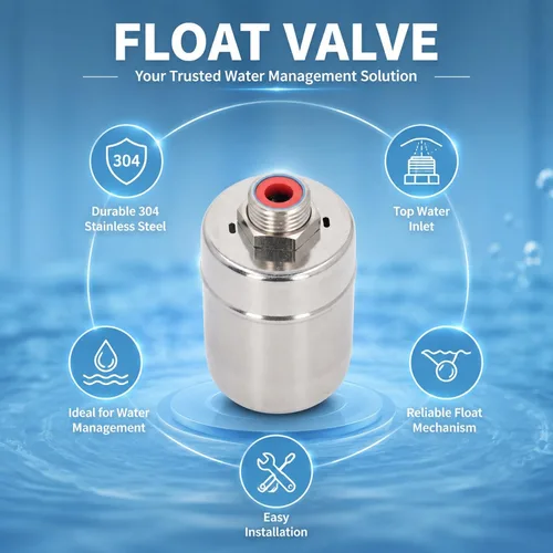 Miniatura 4 de Float Valve G1 / 2 DN15 Stainless Steel Water Level Control Valve, 304 Material, Top Inlet - Auto Shut Off, Compact Design, Suitable for Water Tanks