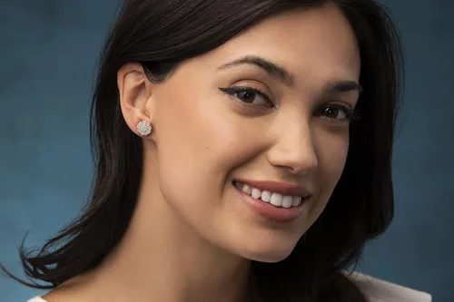 Miniatura 2 de Natalia Drake Pendientes de tuerca de diamantes de 1 quilate para mujer en plata de ley chapada en rodio, Plata de ley, diamante