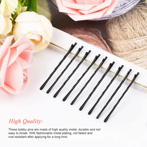 Miniatura 4 de MORGLES - 240 horquillas negras de 2.2 pulgadas para todo el cabello con caja