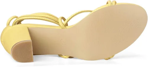 Miniatura 7 de Allegra K - Sandalias de tacón grueso con tiras delgadas para mujer