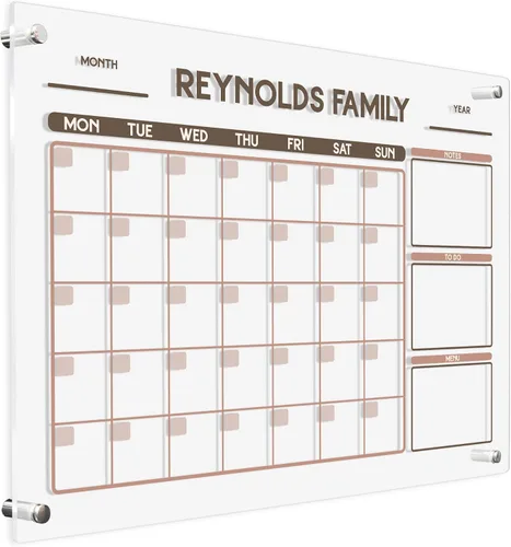Miniatura 15 de Calendario de pared acrílico personalizado de 16 x 12 pulgadas, calendario acrílico personalizado para pared, calendario mensual personalizado