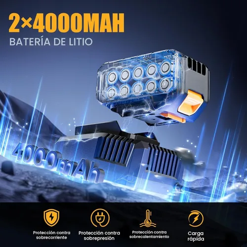 Miniatura 3 de Takuoo Llave de impacto inalámbrica de 1/2 pulgada sin escobillas, par máximo (1200N.m) 900 pies-libra de impacto eléctrico con batería de 4000mAh