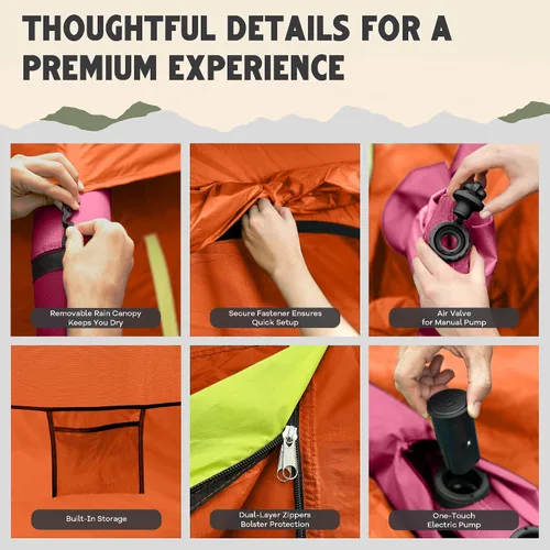 Miniatura 6 de Oaktiv CloudCamp - Tienda de campaña inflable para 6 personas con protección UV, tela Oxford impermeable, tienda de campaña glamping