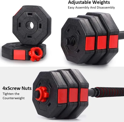 Miniatura 2 de wolfyok Juego de mancuernas, pesas ajustables 3 en 1, 44 libras/66 libras, equipo de gimnasio en casa para hombres y mujeres, gimnasio