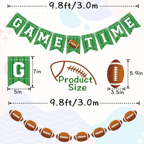 Miniatura 2 de VILIFEVER 2 piezas de guirnalda de fútbol para decoración de fiestas de fútbol, día de juego, suministros de fiesta deportiva, pancarta temática
