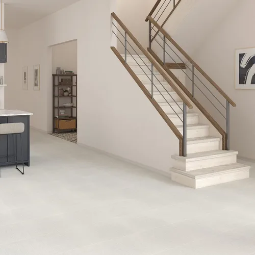 Daltile Suelo de vinilo de lujo | 0.709 x 0.709 x 0.098 in | Azulejo de aspecto de tela blanca | Capa de desgaste de 0.787 in | Instalación con