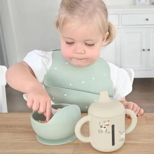 Miniatura 6 de LITTEL RAWR - Vasos de silicona para bebés de 6 meses o más, taza de entrenamiento de 3 etapas para bebés y niños pequeños, boquilla suave y asas