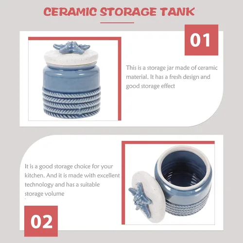 Miniatura 8 de Zerodeko Recipiente de té de cerámica de 4.33 pulgadas hermético para hojas sueltas, té, café, azúcar, organización de cocina, uso doméstico