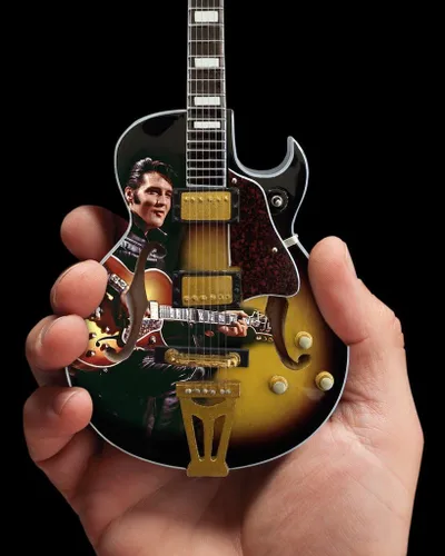 Miniatura 2 de Axe Heaven Elvis Presley '68 Special de Cuerpo Hueco Réplica de Mini Guitarra Licenciada (EP-361)