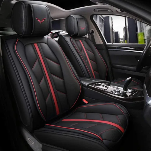 Miniatura 11 de Juego completo otoez de fundas de asiento para coche de piel sintética de lujo, universal, para asientos delanteros y traseros, se adapta a
