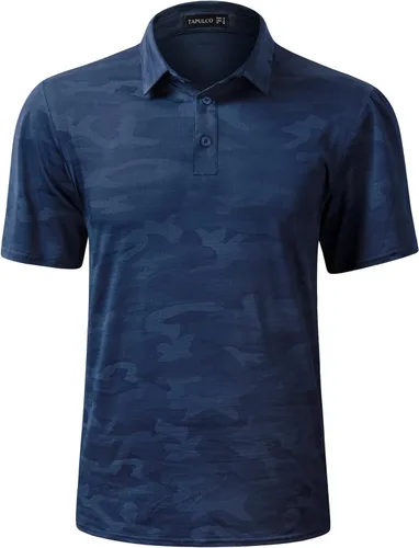 Miniatura 82 de TAPULCO Camisetas tipo polo de secado rápido para hombre, diseño de camuflaje, atléticas, ligeras, transpirables, casuales, para golf