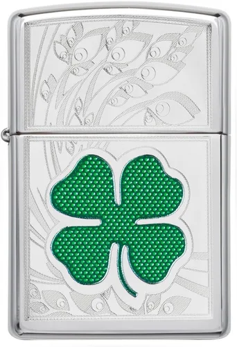 Miniatura 2 de Zippo Clover Design - Encendedor de bolsillo, cromo pulido, talla única (ZO24699)