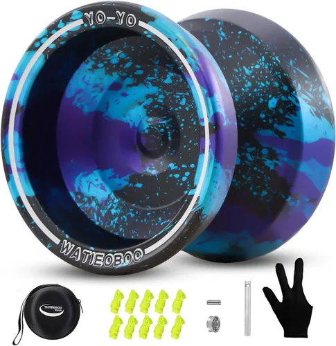 Miniatura 9 de Yoyo Yoyos Responsivos para Principiantes, Yo Yo Profesional No Responsivo para Adultos Pro Yoyo de Metal para Trucos con Kit de Rodamientos, 10