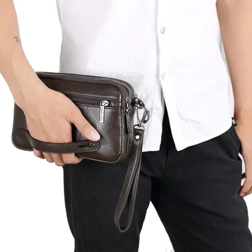 Miniatura 3 de KPYWZER Bolso de mano de cuero para hombre