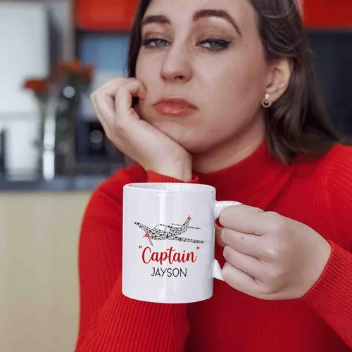 Miniatura 3 de BigTees Taza de café de piloto personalizada, regalos para piloto, taza de piloto, taza de café de piloto de avión, taza de café personalizada