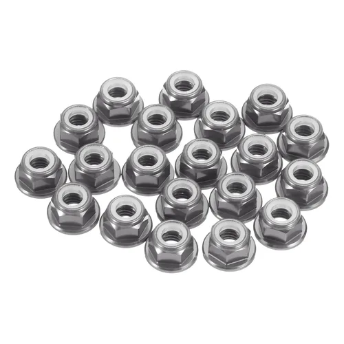 Miniatura 12 de MECCANIXITY 30 piezas de tuercas de bloqueo de aleación de aluminio M5 con paso de 0.8 mm, tuercas hexagonales con brida de nylon con rosca dentada