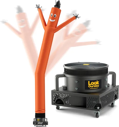 Miniatura 7 de LookOurWay Air Dancers Juego de Hombre de Tubo Inflable Mini - Tipo Inflable Ondulante Loco de 29" con Soplador para Publicidad de Escritorio - Verde