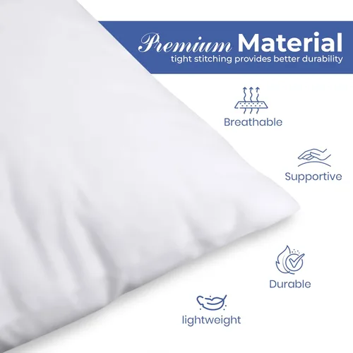 Miniatura 6 de Utopia Bedding Juego de 1 almohada (1 unidad, color blanco) – Almohadas alternativas de plumón de 12 x 20 pulgadas para cama, sofá y sofá, almohada