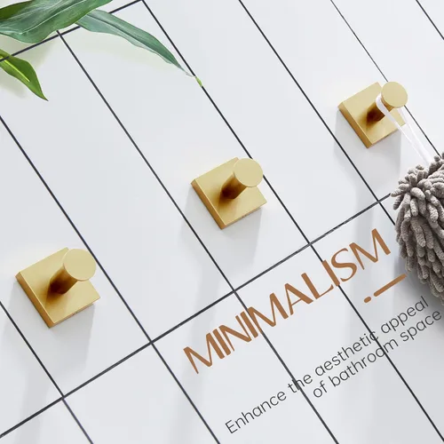 Miniatura 2 de KOKOSIRI Ganchos para Toallas de Baño para Pared de Ducha, Colgadores de Toallas, Ganchos para Bata de Baño para Puerta, Cocina, Armario, Acero Oro