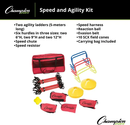 Miniatura 5 de Champion Sports SAGKIT Kit de entrenamiento de agilidad de velocidad, 15 uds./bolsa