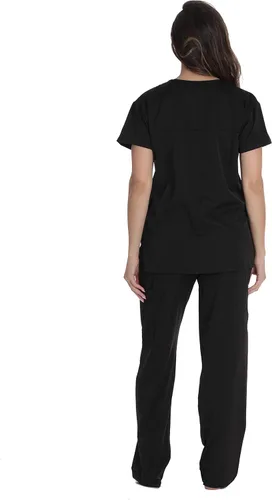 Miniatura 3 de Just Love Conjunto de ropa quirúrgica elástica para mujer, parte superior elástica y pantalones cargo