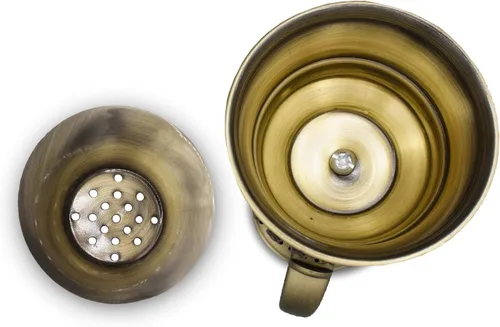 Miniatura 4 de AM Regal - Quemador de incienso de metal, quemador Bakhoor Mubkhara, quemador de resina de incienso, ideal para yoga, spa y aromaterapia (bronce)