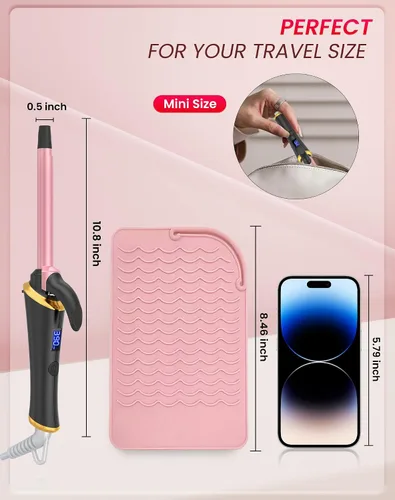 Miniatura 6 de Ukliss Mini rizador de 1/2 pulgada, rizador de barril pequeño de viaje para cabello corto y flequillo, calor rápido de 30 segundos, 5 ajustes
