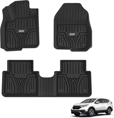 3W - Tapetes para Honda CR-V 2017-2022 (incluye híbrido) TPE, ajuste personalizado para todo tipo de clima, juego completo de tapetes para coche