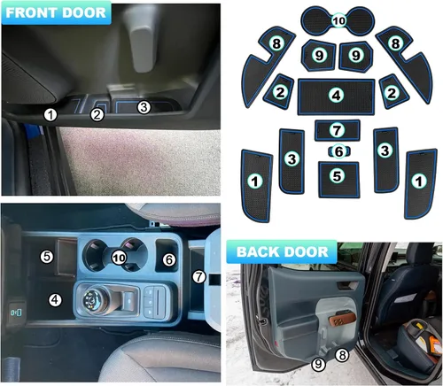 Miniatura 6 de CDEFG Ajuste personalizado para Maverick 2022 2023 - Tapete con ranura para puerta de camioneta y consola central, alfombrillas de bolsillo