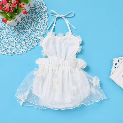 Miniatura 100 de Traje de bebé niña primer cumpleaños traje de encaje tul mameluco princesa tutú vestido de un año cumpleaños pastel Smash fotografía ropa