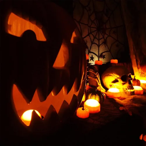 Miniatura 2 de Homemory Luces LED brillantes de calabaza de Halloween, cambio de color con control remoto y temporizadores, luces Jack O'Lantern funcionan