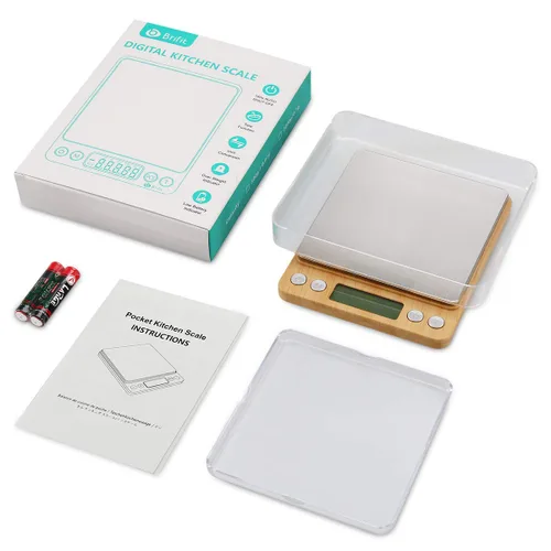 Miniatura 7 de AMIR Báscula digital de cocina, 17.64 oz, báscula digital de alimentos con pantalla LCD retroiluminada, 2 bandejas, 6 unidades (batería incluida)