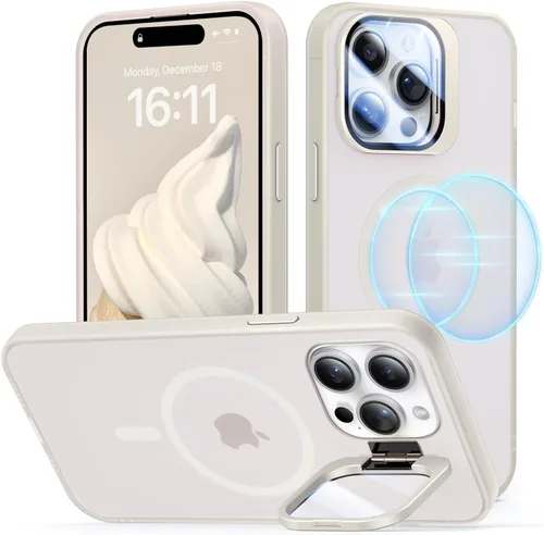 Miniatura 27 de Funda para iPhone 14 Pro, protección contra caídas de grado militar, compatible con MagSafe, soporte integrado y protector de lente de cámara, funda