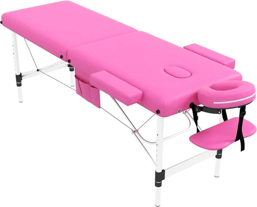Miniatura 10 de civama Mesa de Masaje Cama de Masaje Portátil, 26 Libras Peso Ligero 2 Secciones Plegable Cama de Tatuaje Cuidado Facial Spa Cama de Pestañas Altura