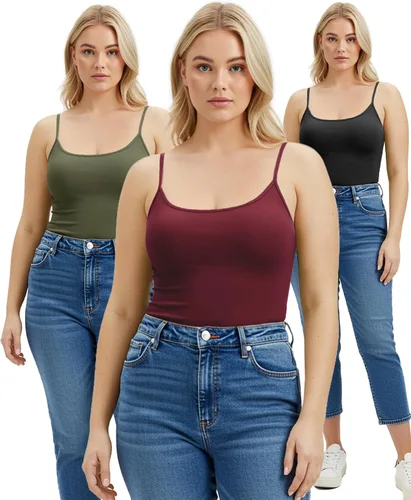 Miniatura 369 de Emmalise Camisola larga casual básica para mujer, con tirantes ajustables, top en capas
