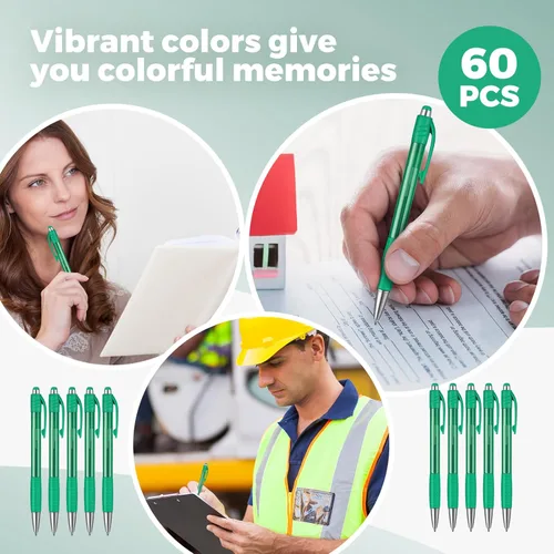 Miniatura 4 de Cholemy Paquete de 64 bolígrafos retráctiles de tinta de gel de colores a granel de 0.028 in de punta fina, bolígrafos de clic de escritura suave
